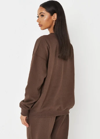 Коричневий світшот Missguided однотонний без декору (260390479)