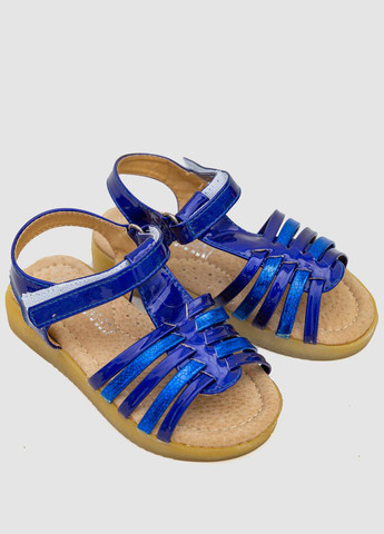 Синие босоножки Bee лаковые