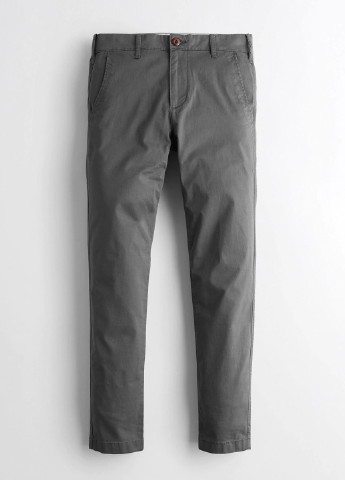 Грифельно-серые кэжуал демисезонные прямые брюки Hollister