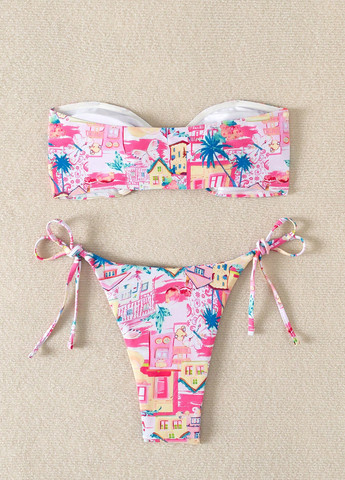 Рожевий літній купальник (ліф, трусики) роздільний SHEIN