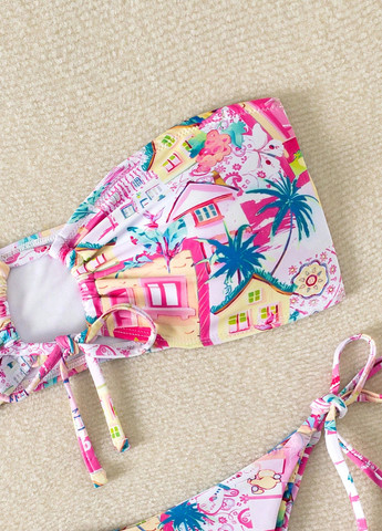 Рожевий літній купальник (ліф, трусики) роздільний SHEIN