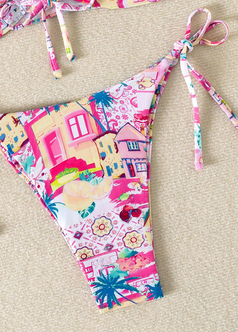 Рожевий літній купальник (ліф, трусики) роздільний SHEIN