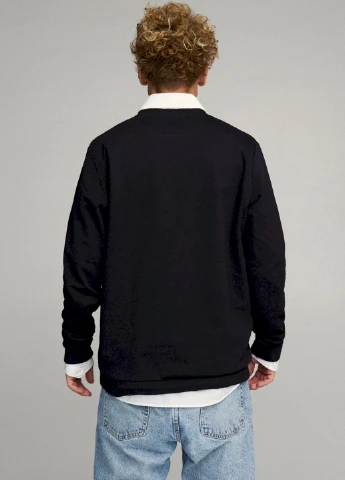 Чорний свитшот мужской oversize /no flis/ YAPPI малюнок (254557668)