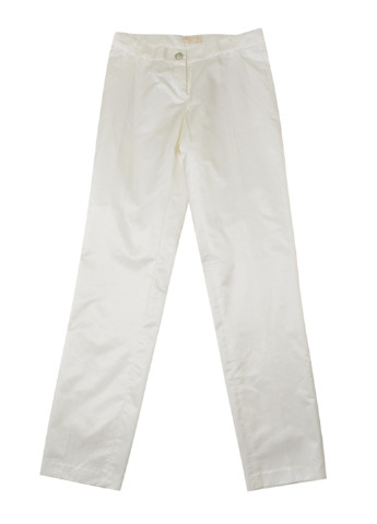 Белые кэжуал демисезонные прямые брюки Monnalisa