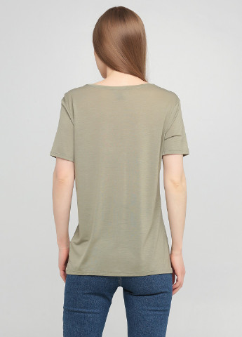 Хаки (оливковая) летняя футболка Massimo Dutti