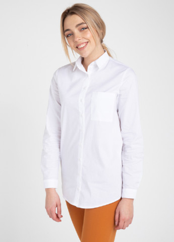 Белая классическая рубашка однотонная Bessa