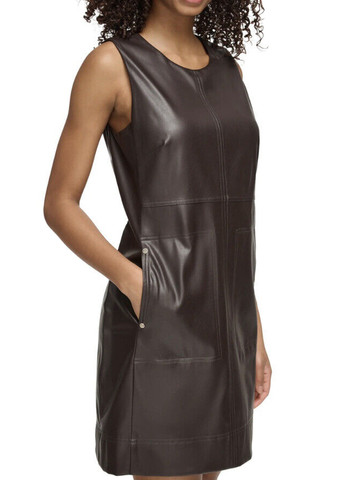 Темно-коричневое кэжуал платье Tommy Hilfiger однотонное