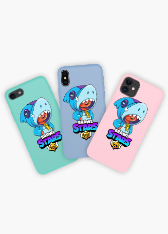 Чехол силиконовый Apple Iphone 7 plus Леон Акула Бравл Старс (Leon Shark Brawl Stars) (17364-1016) MobiPrint (219283785)