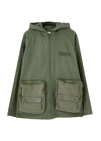 Оливкова (хакі) демісезонна вітровка Pull & Bear