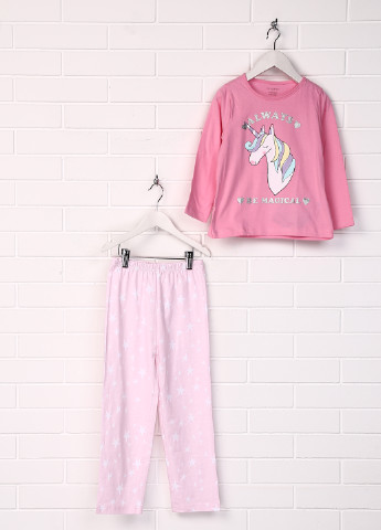 Розовая всесезон пижама (лонгслив, брюки) Primark
