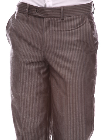 Светло-коричневые классические демисезонные со средней талией брюки Ravol