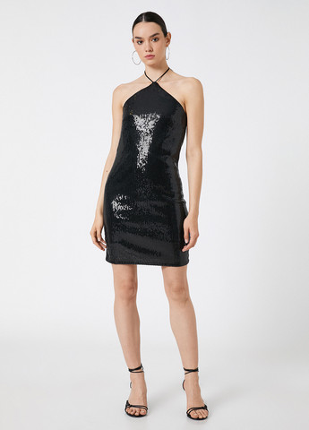 Чорна вечірня сукня KOTON однотонна