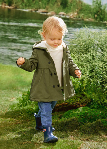 Темно-зеленое летнее Пальто двубортное SHEIN