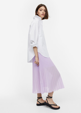 Светло-фиолетовая кэжуал однотонная юбка H&M плиссе