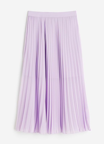 Светло-фиолетовая кэжуал однотонная юбка H&M плиссе