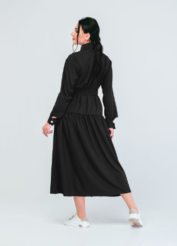 Черное кэжуал платье Alpama однотонное