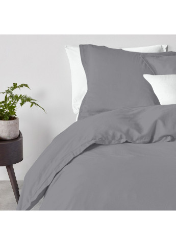 Комплект евро постельного белья RANFORS GRAPHITE SNOWFLAKES GREY White (2 наволочки 50х70 в подарок) Cosas (251281575)