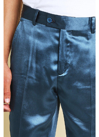 Темно-бирюзовые кэжуал демисезонные классические брюки Boohoo