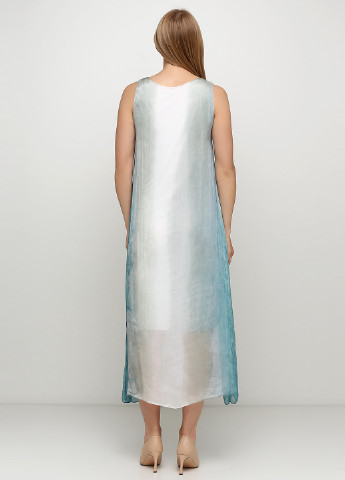 Комбинированное кэжуал платье а-силуэт Made in Italy градиентное ("омбре")