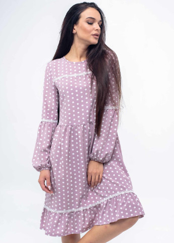 Темно-лиловое кэжуал платье шерил пл 10.2-82/18 лиловый Ри Мари однотонное