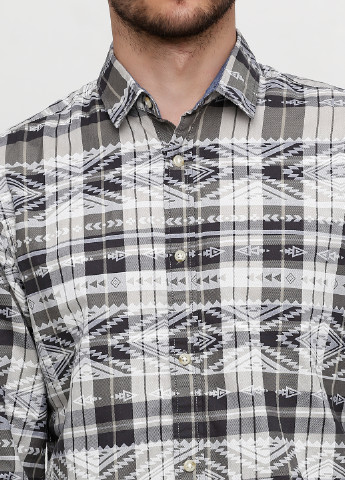 Серо-бежевая кэжуал рубашка с орнаментом Produkt
