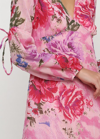 Розовое кэжуал платье на подкладе Yumi с цветочным принтом