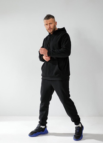 Чорний демісезонний костюм (худі, штани) брючний No Brand