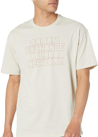 Светло-бежевая футболка Armani Exchange