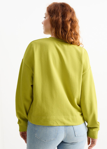 Салатовый світшот C&A однотонный без декора (323037175)