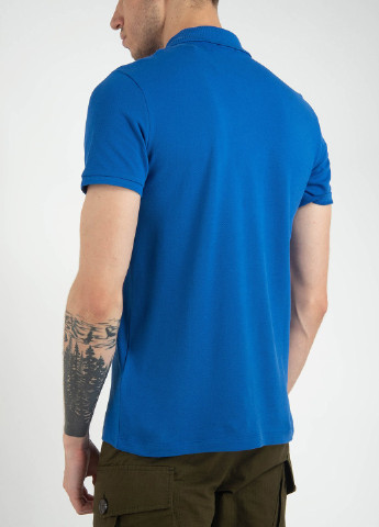 Синяя футболка-поло для мужчин Moncler однотонная