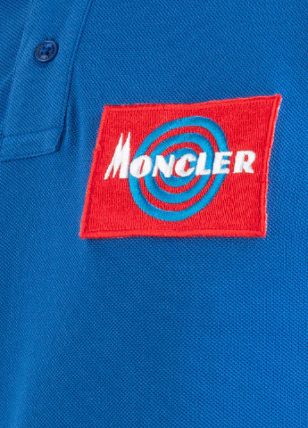 Синяя футболка-поло для мужчин Moncler однотонная