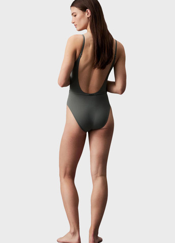 Сірий літній купальник суцільний Calvin Klein