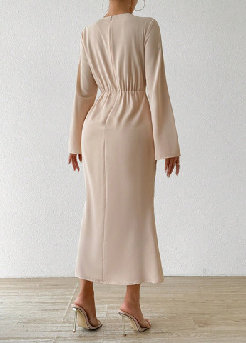 Пудрова кежуал, вечірня сукня SHEIN однотонна