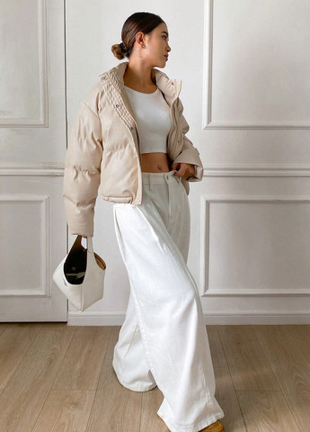 Светло-бежевая зимняя куртка SHEIN