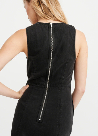 Черное джинсовое платье Abercrombie & Fitch однотонное