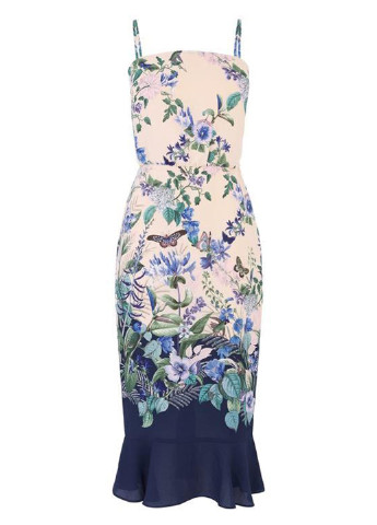 Бежевое кэжуал платье Oasis с цветочным принтом