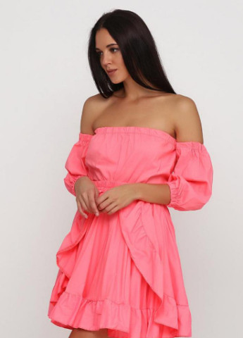 Симпатичний літній костюм з топа зі спущеними плечима і раклешенной спідниці Nihal Podium (242819826)