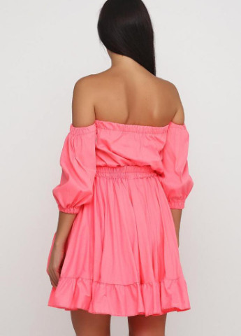 Симпатичний літній костюм з топа зі спущеними плечима і раклешенной спідниці Nihal Podium (242819826)