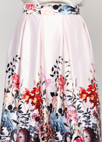 Светло-розовая кэжуал цветочной расцветки юбка RED FASHION