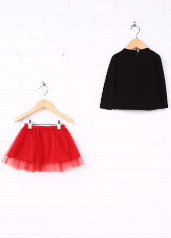 Красный демисезонный комплект (лонгслив, юбка) Deco kids
