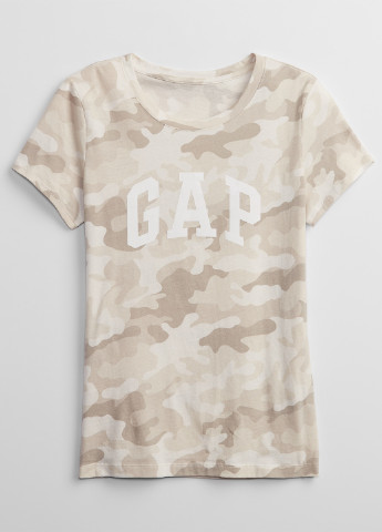 Костюм (футболка, шорты) Gap камуфляжный бежевый спортивный трикотаж, хлопок