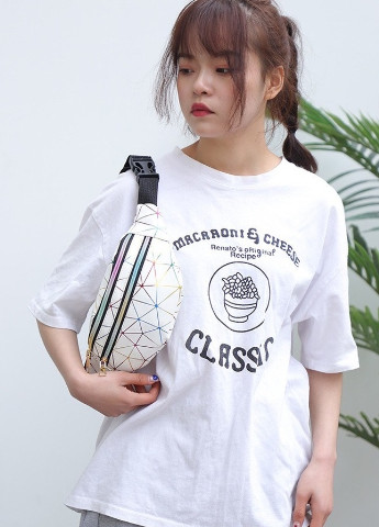 Жіноча бананка на три відділи "ПАВУТИНКА" поясна сумка дитяча срібна NoName (251204087)