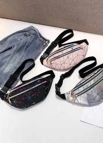 Жіноча бананка на три відділи "ПАВУТИНКА" поясна сумка дитяча срібна NoName (251204087)