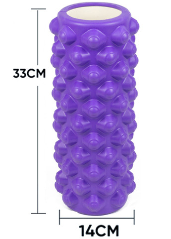 Масажний ролик Extreme 33x14 см (EF-EXTR33V) фіолетовий (ролер-циліндр, валик для рук, ніг, спини, шиї) EasyFit (237657523)