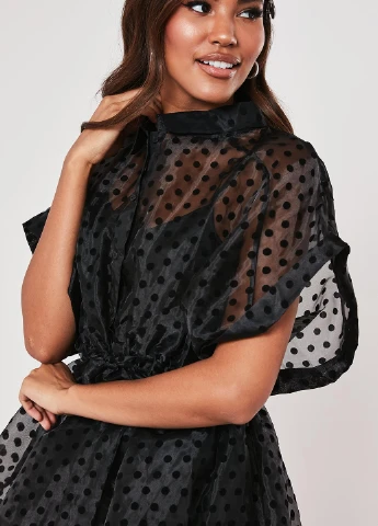 Чорна кежуал сукня кльош Missguided в горошок