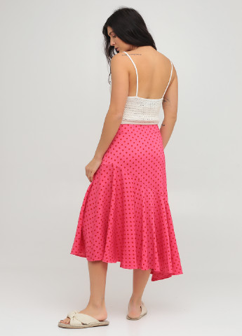 Розовая кэжуал в горошек юбка Reserved клешированная