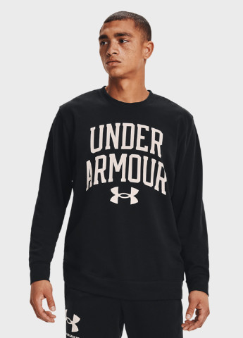 Світшот Under Armour - Прямий крій логотип чорний спортивний трикотаж, бавовна - (219947354)