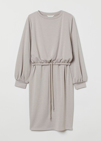 Серо-коричневое кэжуал платье платье-свитшот H&M однотонное