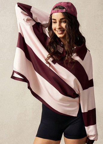 Цветная женская футболка-поло SHEIN в полоску