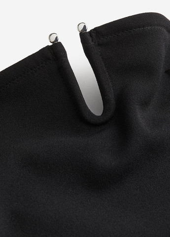 Комбинезон H&M комбинезон-брюки однотонный чёрный коктейльный, вечерний, кэжуал полиэстер